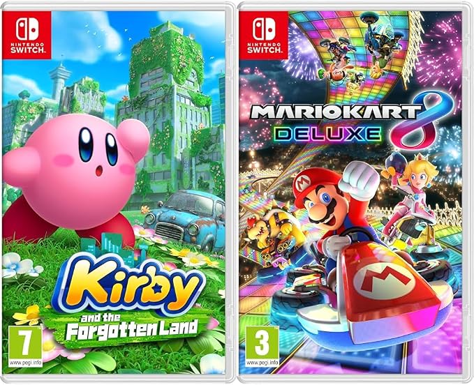 mario & kirby — nintendo switch game bundle
